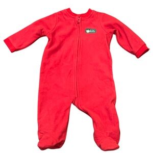 NWT Little Me “My First Christmas” Footie Pajamas Size 6 Months Bright Red